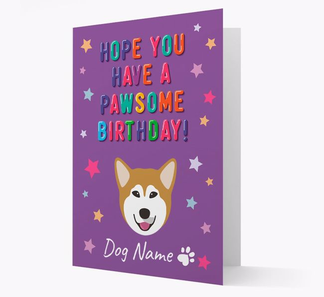 Personalised Card 'Hope You Have A Pawesome Birthday' with {breedCommonName} Icon